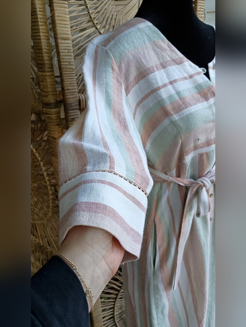Soft Surroundings Pastel Stripe Button-Front Maxi Dress_PXS - Picture 4 of 12